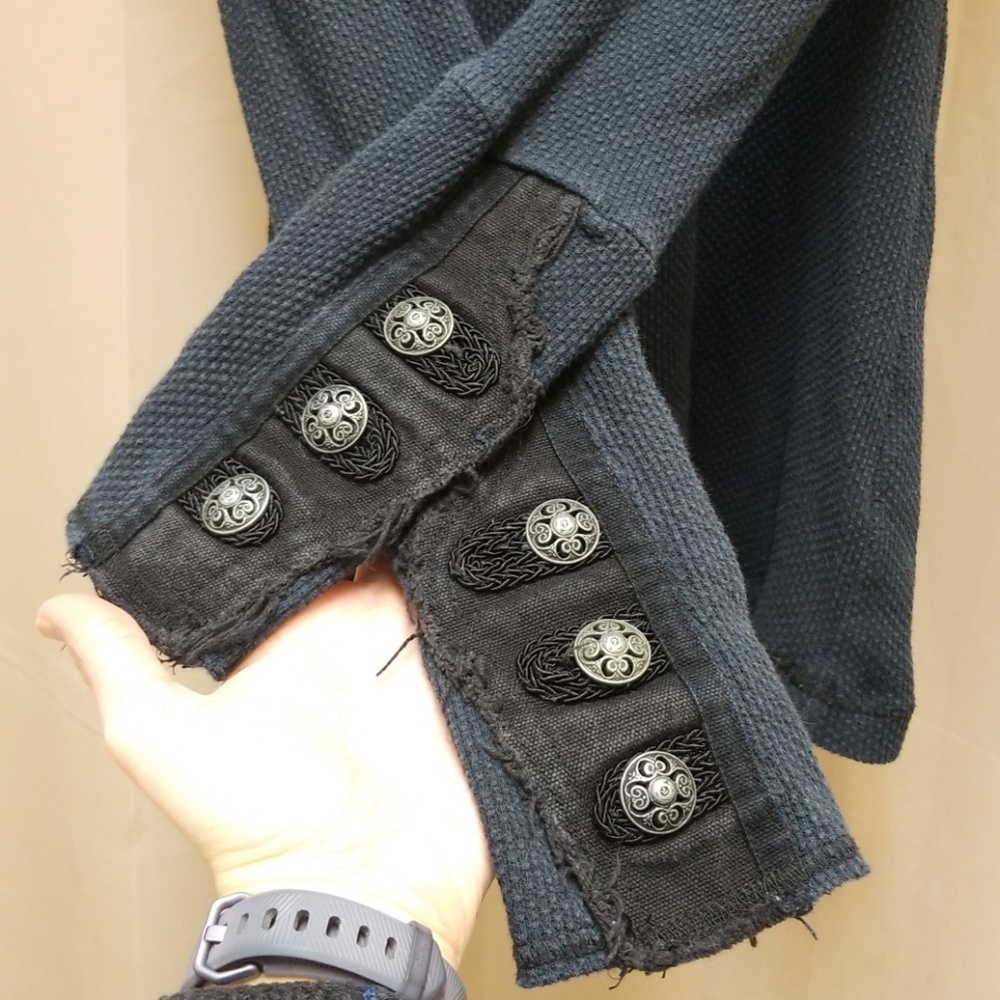 Free People Moto Cuff Thermal Navy With Black S - Picture 2 of 6